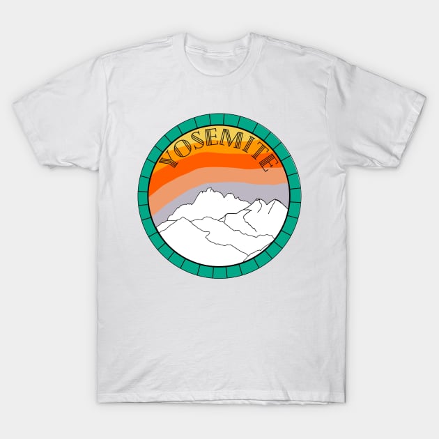 Aqua Yosemite Landscape T-Shirt by lilydlin